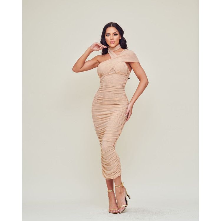 Caught Attention Mesh Midi Dress