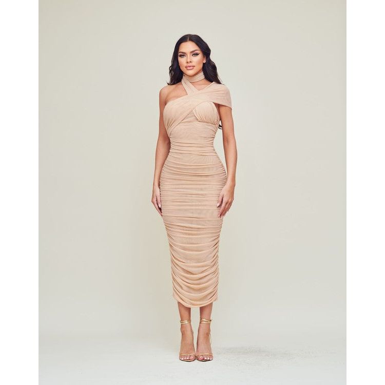 Caught Attention Mesh Midi Dress