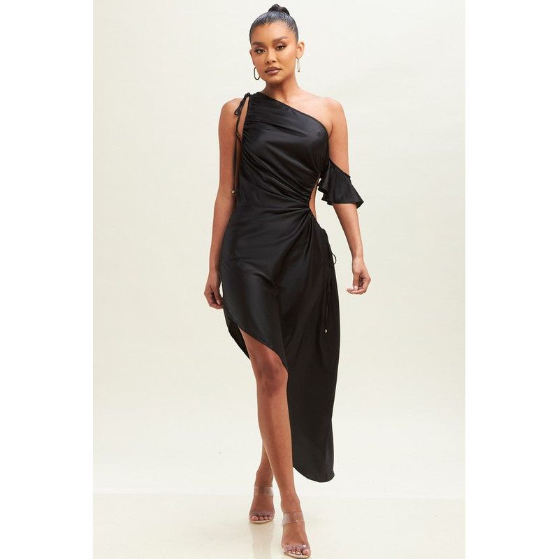 Satin Goddess Draw String Dress - Sb_stassieboutique 