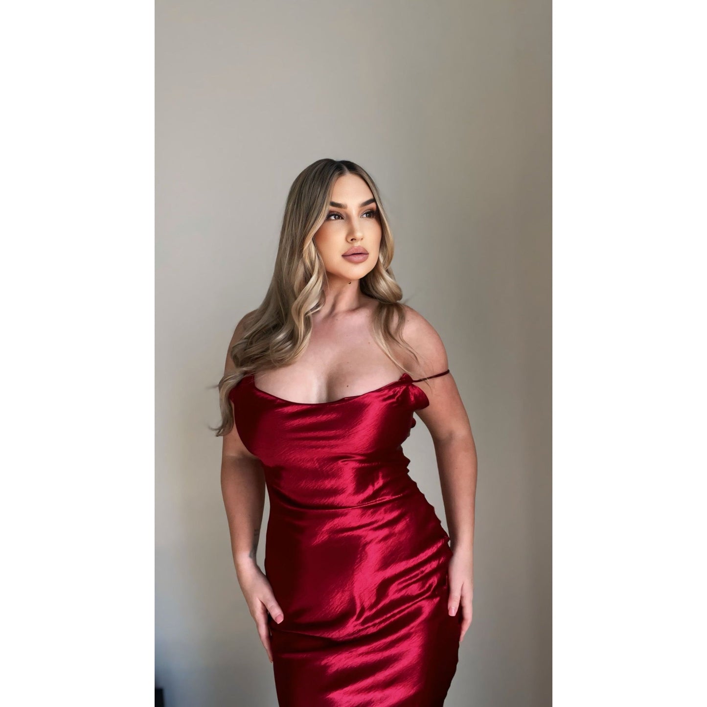 All You Need Satin Red Dress