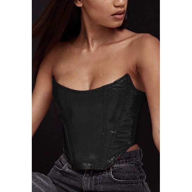 Drama Queen Leather Corset Top