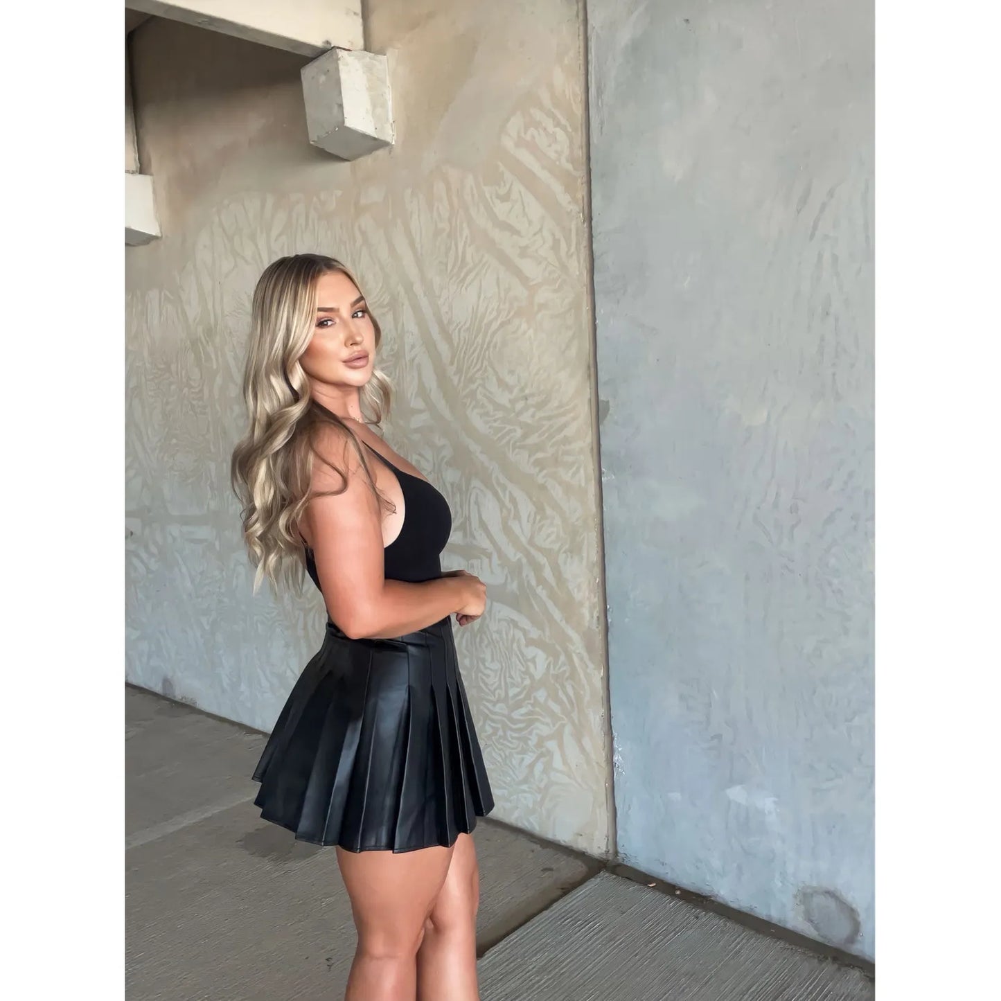 Showing Off Faux Leather Skirt - Sb_stassieboutique 