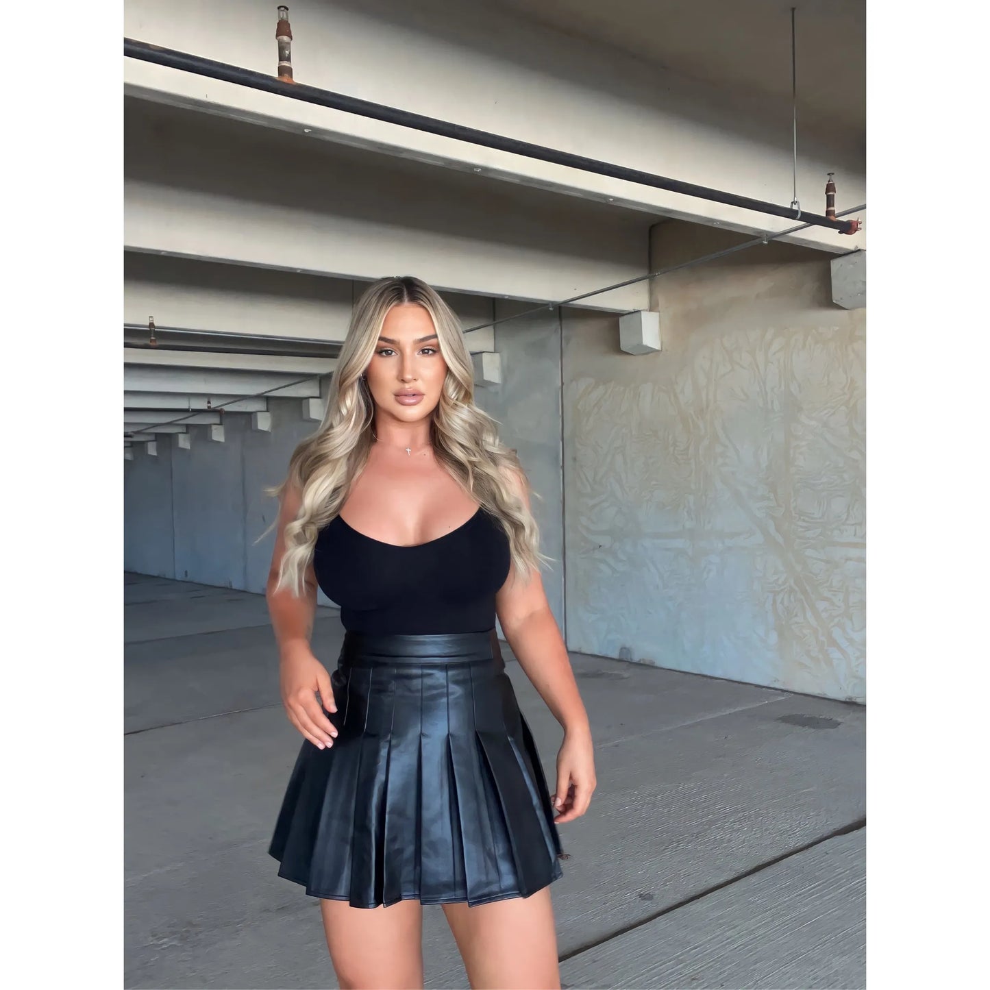 Showing Off Faux Leather Skirt - Sb_stassieboutique 