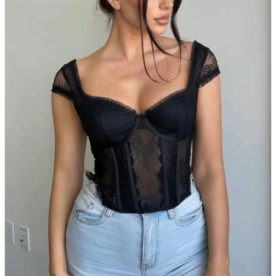 Lacey Mood Black Corset Top - Sb_stassieboutique 