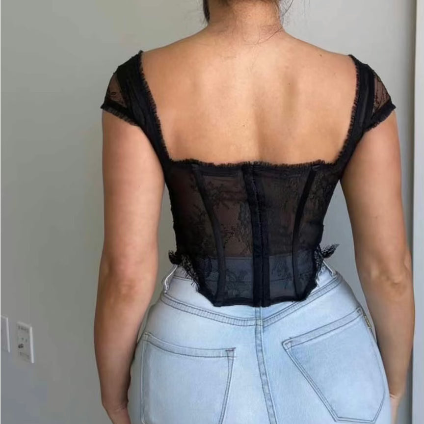 Lacey Mood Black Corset Top - Sb_stassieboutique 