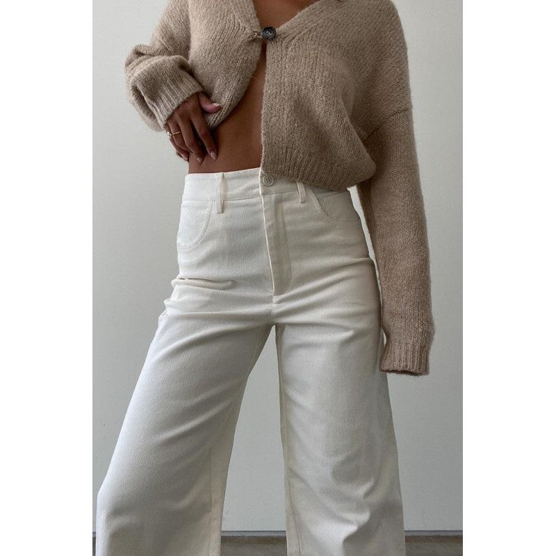 Classy Corduroy Wide Leg Pants - Sb_stassieboutique 