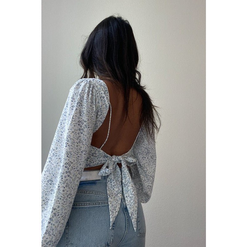 Feeling Floral Long Sleeve Crop Top - Sb_stassieboutique 